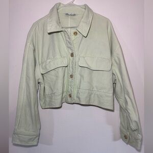 Zara Light Sage Green Utility Jacket